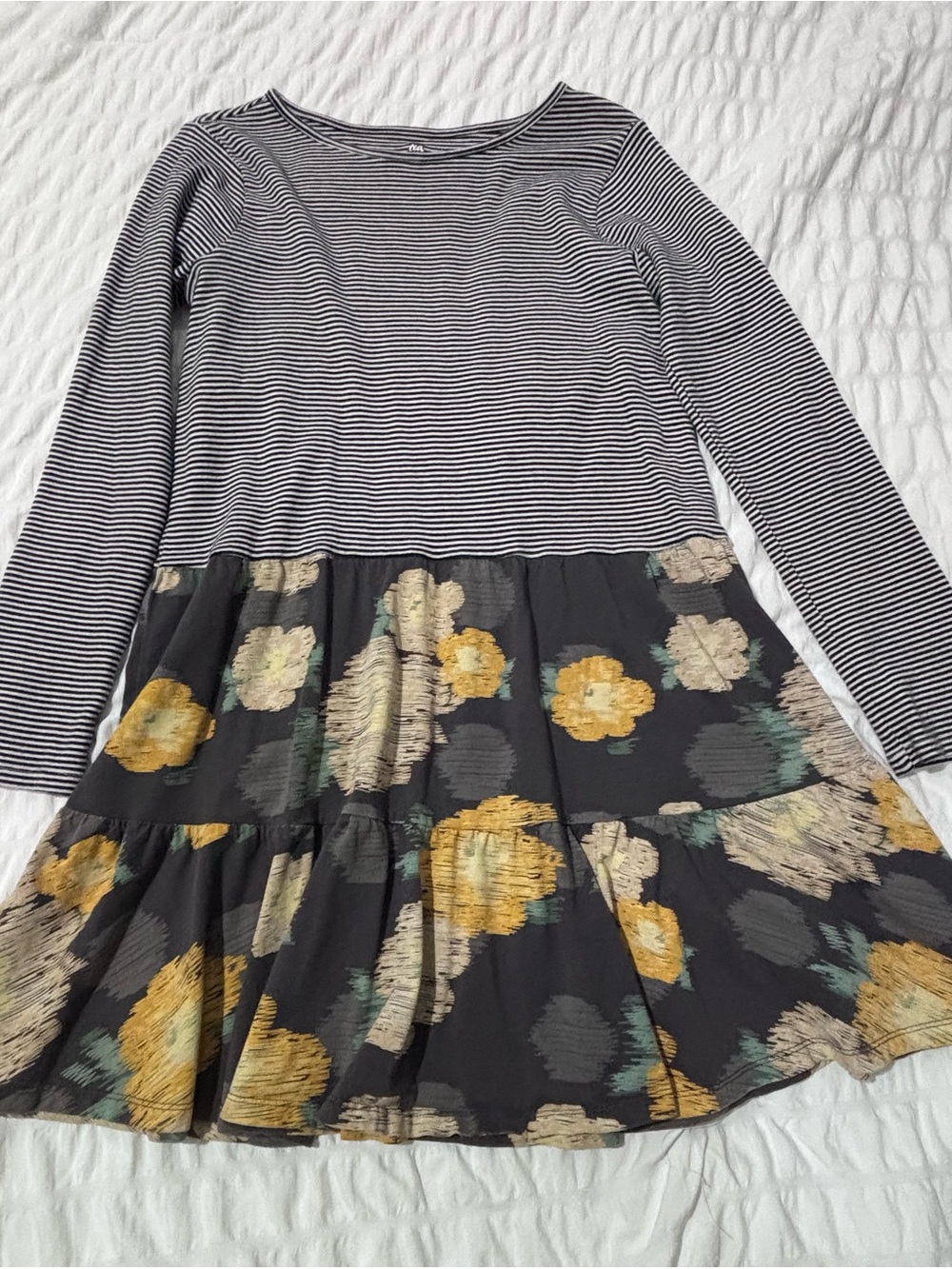 Tea Collection Girls Size 16 Floral Stripe Dress Birthday Playdate School Twirl